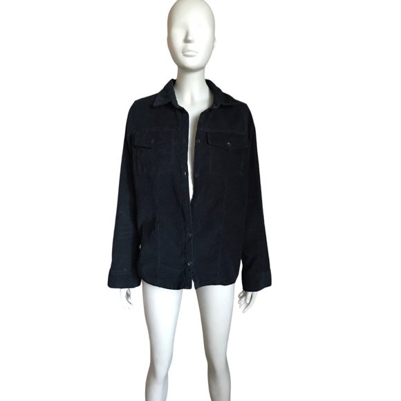 Roxy Black Corduroy Button Up Shacket - Picture 2 of 5
